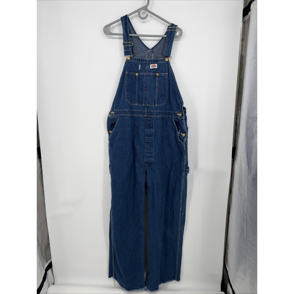 Vintage Dickies Mens Denim Bib Overalls Button Fly